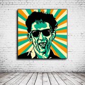 Pop Art Shane MacGowan Canvas - 90 x 90 cm - Canvasprint - Op dennenhouten kader - Geprint Schilderij - Popart Wanddecoratie