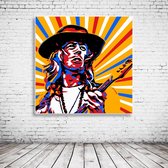 Pop Art John Mayall Canvas - 100 x 100 cm - Canvasprint - Op dennenhouten kader - Geprint Schilderij - Popart Wanddecoratie