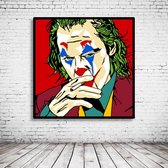 Pop Art The Joker Poster in lijst - 90 x 90 cm en 2 cm dik - Fotopapier Mat 180 gr Framed - Popart Wanddecoratie inclusief lijst