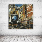 Broadway Wall Art Canvas - 80 x 80 cm - Canvasprint - Op dennenhouten kader - Geprint Schilderij - Popart Wanddecoratie