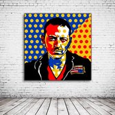 Pop Art Chester Bennington Canvas - 100 x 100 cm - Canvasprint - Op dennenhouten kader - Geprint Schilderij - Popart Wanddecoratie