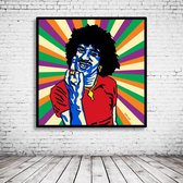 Phil Lynott Pop Art Poster in lijst - 90 x 90 cm en 2 cm dik - Fotopapier Mat 180 gr Framed - Popart Wanddecoratie inclusief lijst