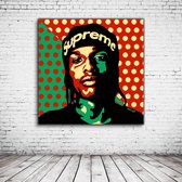 Pop Art ASAP Rocky Acrylglas - 80 x 80 cm op Acrylaat glas + Inox Spacers / RVS afstandhouders - Popart Wanddecoratie