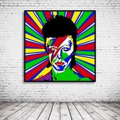 David Bowie Pop Art Poster in lijst - 90 x 90 cm en 2 cm dik - Fotopapier Mat 180 gr Framed - Popart Wanddecoratie inclusief lijst