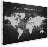 Wereldkaart What A Wonderful World Zwart - Poster 120x80