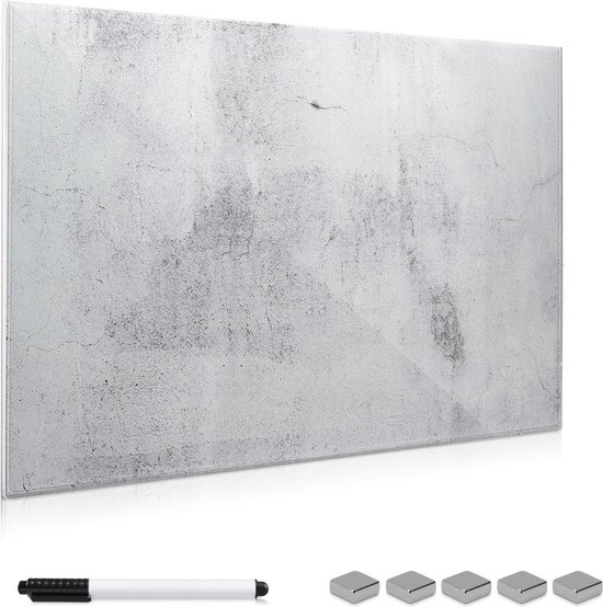 Navaris glassboard - Magnetisch bord voor aan de wand - Memobord van glas - 60 x 40 cm... |