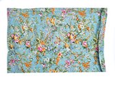 Imbarro Fashion & Home blauw bloemetjes kussenhoes katoen 35 x 50 cm