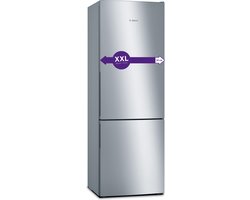 Bosch KGE49AICA - Serie 6 - Koelkast - Koel-vriescombinatie - Extra breed - RVS - Energielabel C - Houd je versproducten langer vers met VitaFresh - Big Box in de vriesruimte