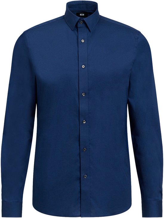 WE Fashion Heren slim fit overhemd met stretch - Maat XS