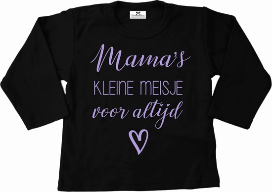 Shirt meisje-mama's kleine meisje voor altijd-zwart-lila-Maat 104