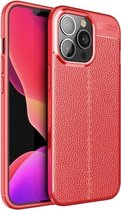 Litchi Texture TPU schokbestendig hoesje voor iPhone 13 Pro (rood)