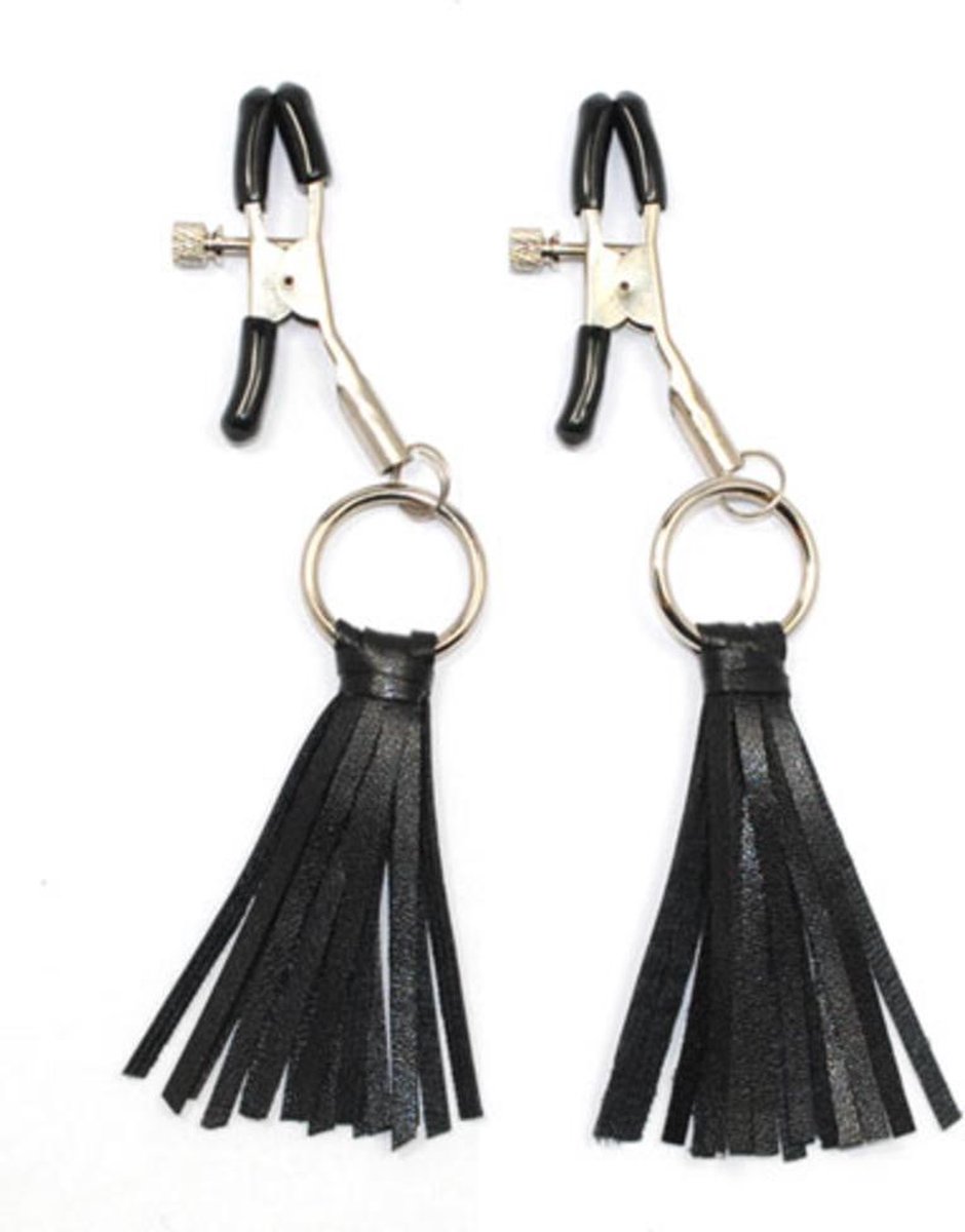 Goedkoopste Tepelklem Met Leer - Spannend speeltje - Stimulerend voor vrouwen - Leuke franjes - Zwart - Stimulerend voor mannen - Spannend voor koppels - Sex speeltjes - Sex toys - Erotiek - Bondage - Sexspelletjes voor mannen en vrouwen - Seksspeeltjes