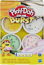 Play-Doh Color Burst Geel Wit Groen Roze - 4 potjes klei - 224 gram