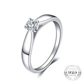 Sterling Zilveren S925 Ring Cubic Zirconia Solitaire 17mm