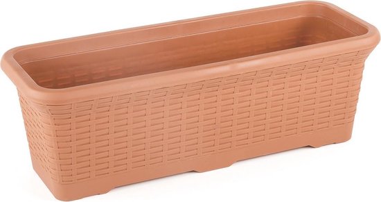 Aannames, aannames. Raad eens Oproepen moordenaar 2st Rieten balkon bloembak 12L terra cotta kleur kunststof 54x20x18 met  drainage | bol.com