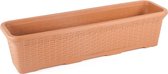 Rieten balkon bloembak 16.5L terra cotta kunststof723x20x18 met drainage