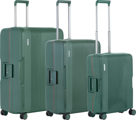CarryOn Protector Luxe 3-delige Kofferset - Trolleyset met TSA-kliksloten - Groen