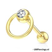 Tongpiercing slave ring gold plated