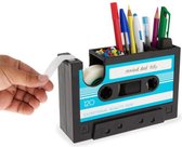 WiseGoods Luxe Pennenbakje met Plakbandhouder - Cassette Tape Retro Design - Pennenhouder - Bureau Organizer - Decoratief