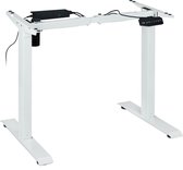 Relaxdays tafelonderstel hoogte verstelbaar - bureau onderstel elektrisch - zit-sta frame - wit