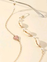 Lucy's Brillenketting - sea bound bril ketting - beige / witte schelpjes - brillenkoord