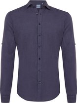 Tristan | Basis linnen overhemd donkerblauw