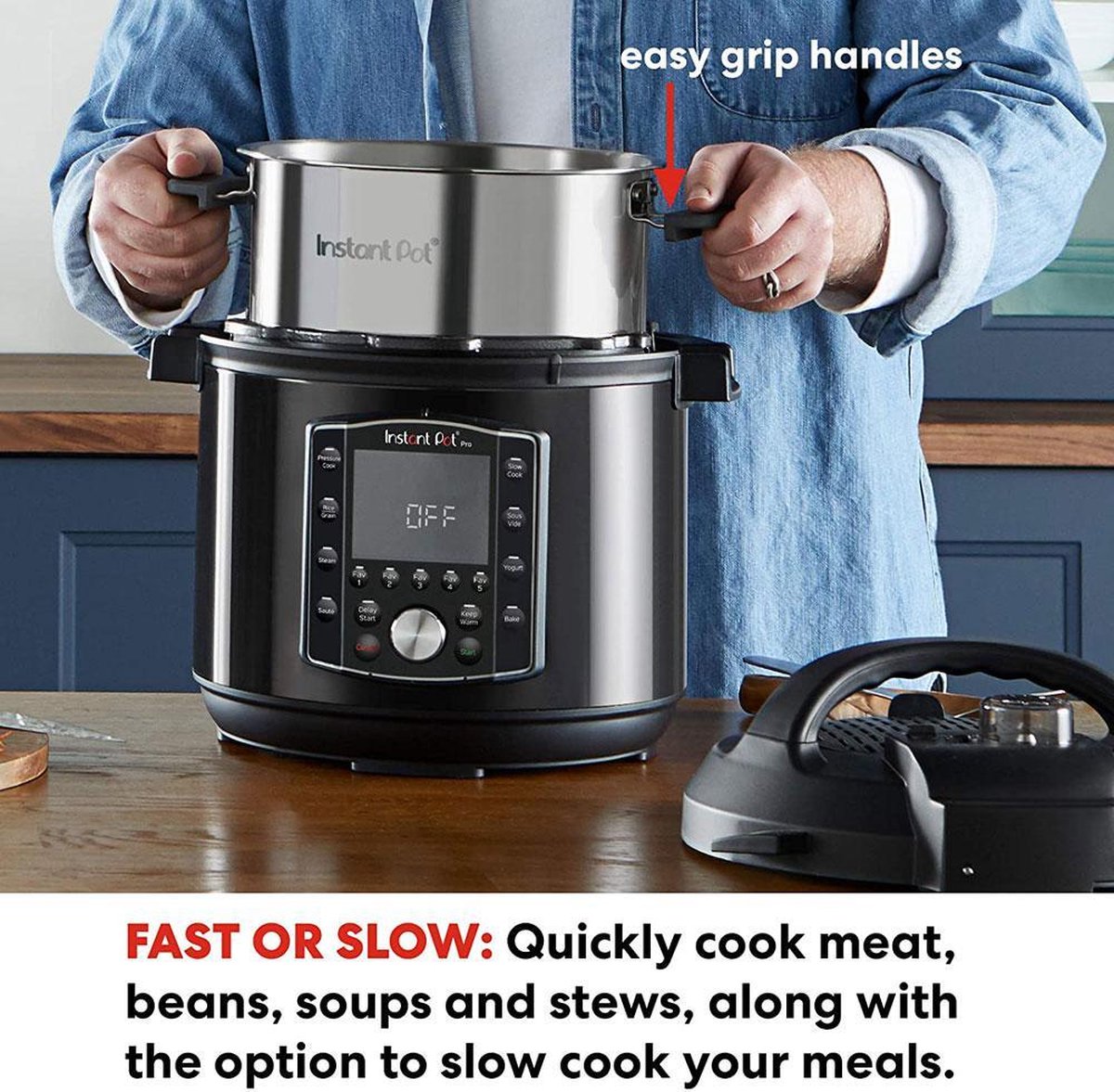 Instant Pot Pro 7,6L Multicooker - 10-in-1 Snelkookpan - Slowcooker - Sous-vide - Rijstkoker - Stomer - Premium RVS Binnenpan - Voor Gezinnen & Meal Prep thumbnail 7