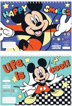 2 stuks Disney notitieboek - tekenblok Mickey Mouse junior A4 papier