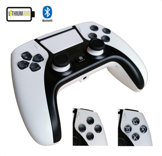 PREMIUM – PS4 / PC Controller — Draadloos — Wit — PlayStation 5 Design
