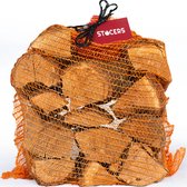 Haardhout eiken in netzak | 10 Kilogram | brandhout voor open haard of hout kachel openhaardhout | STOCERS