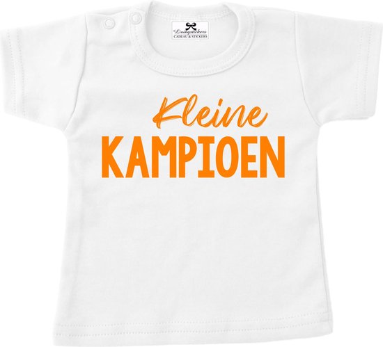 Shirt kind voetbal-kleine kampioen-Maat 98