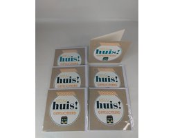 Luxe wenskaarten - 6 stuks - Nieuwe woning - Nieuw Huis- Verhuizen - 10,8 x 10,8 cm - inclusief enveloppen -