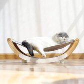 2 In 1 Multifunctionele Kat Hangmatten Bed Seat Stoel Schudbaar Ademend Anti Slip Kat Huis Thuis Lounger Stabiele Hout Shaker