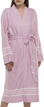 Badjas Hamam Krem Sultan Rose Pink - Taille L - Femme / homme / unisexe - Qualité hôtelière - Badjas Sauna - Badjas de Luxe - Badjas' été - Robe de chambre - Plumeau - Badjas - Peignoir