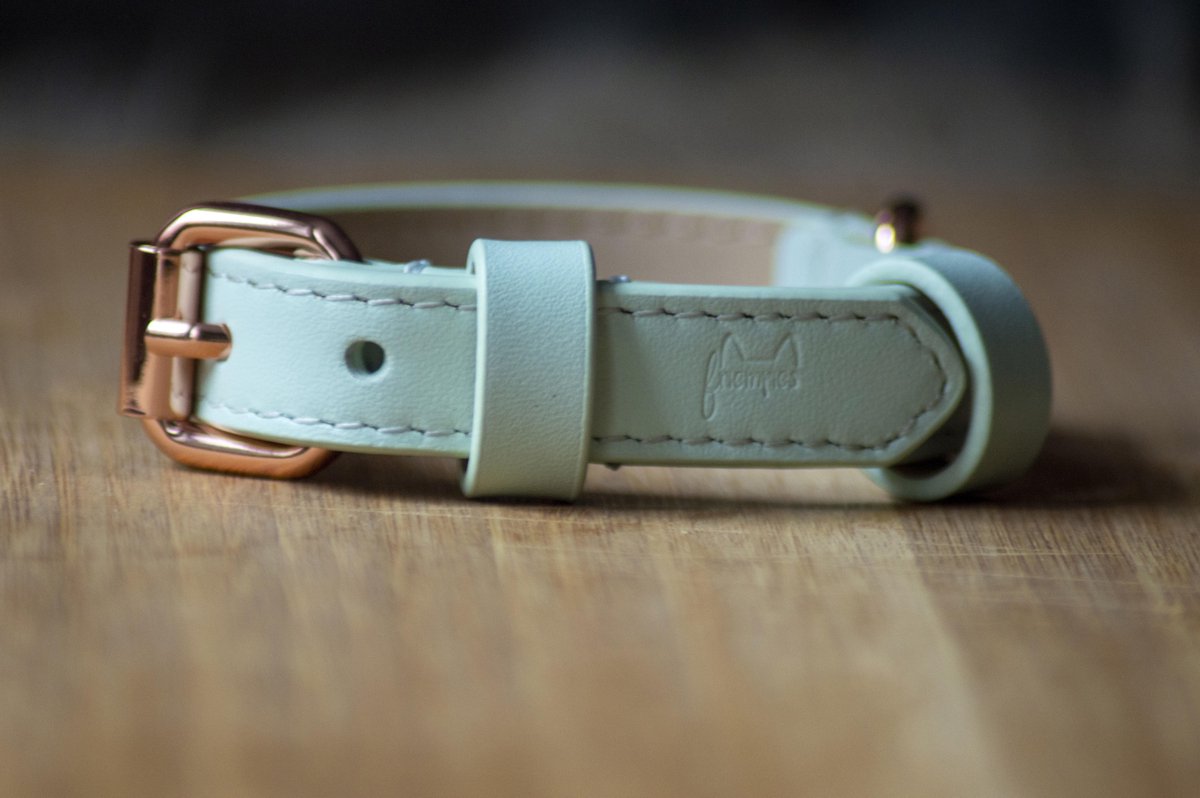 Friempies leren halsband minty - S