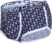 Andrew Christian Stars Mesh Boxer w/ Almost Naked Blauw - MAAT M - Heren Ondergoed - Boxershort voor Man - Mannen Boxershort