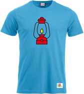 Campingtrend Heren T-Shirt | Lamp |  Lichtblauw | Maat M