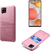 Samsung Galaxy A42 Telefoonhoesje | PU Leren Back Cover | Pasjeshouder | Lichtroze