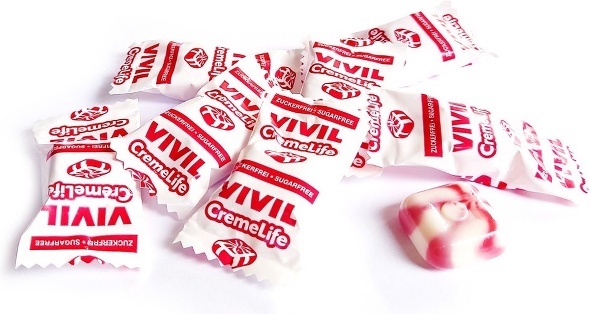 Vivil Suikervrij Snoep Aardbei - 1kg - Hard - Rood