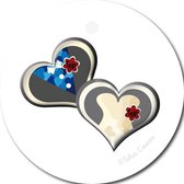 Tallies Cards - kadokaartjes  - bloemenkaartjes - Hartjes - Primo - set van 5 kaarten - valentijnskaart - valentijn  - moeder - mama - liefde - 100% Duurzaam