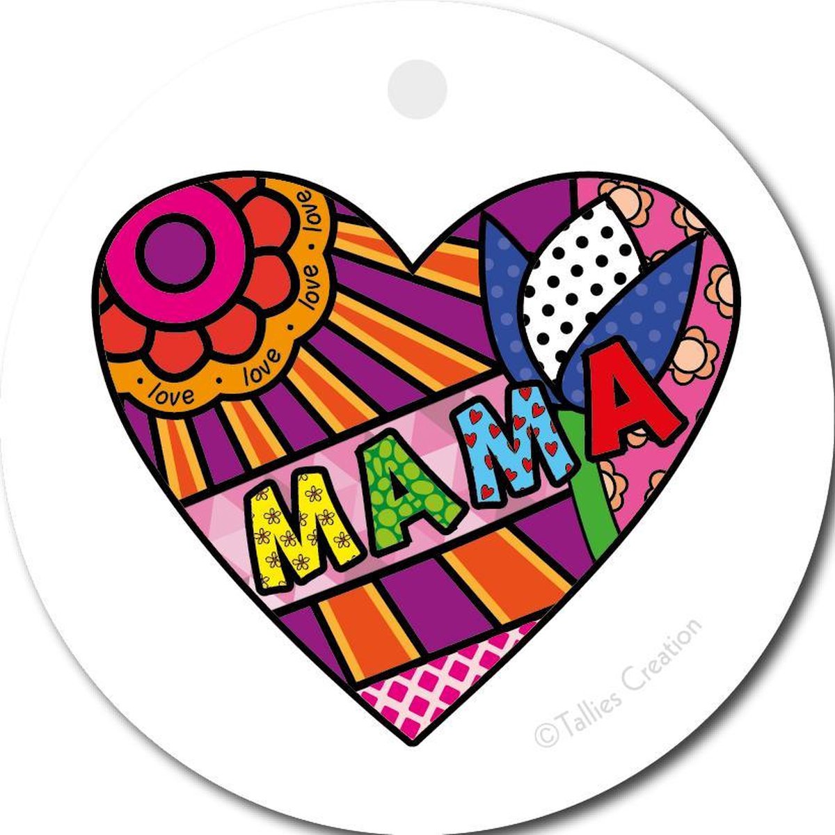 Tallies Cards - kadokaartjes - bloemenkaartjes - Mama - Popart - set van 5 kaarten - moederdag - mama - moeder - 100% Duurzaam
