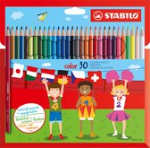 STABILO Color - Kleurpotlood - Intense Kleuren En Makkelijke Kleurafgifte - Etui Met 30 Kleuren