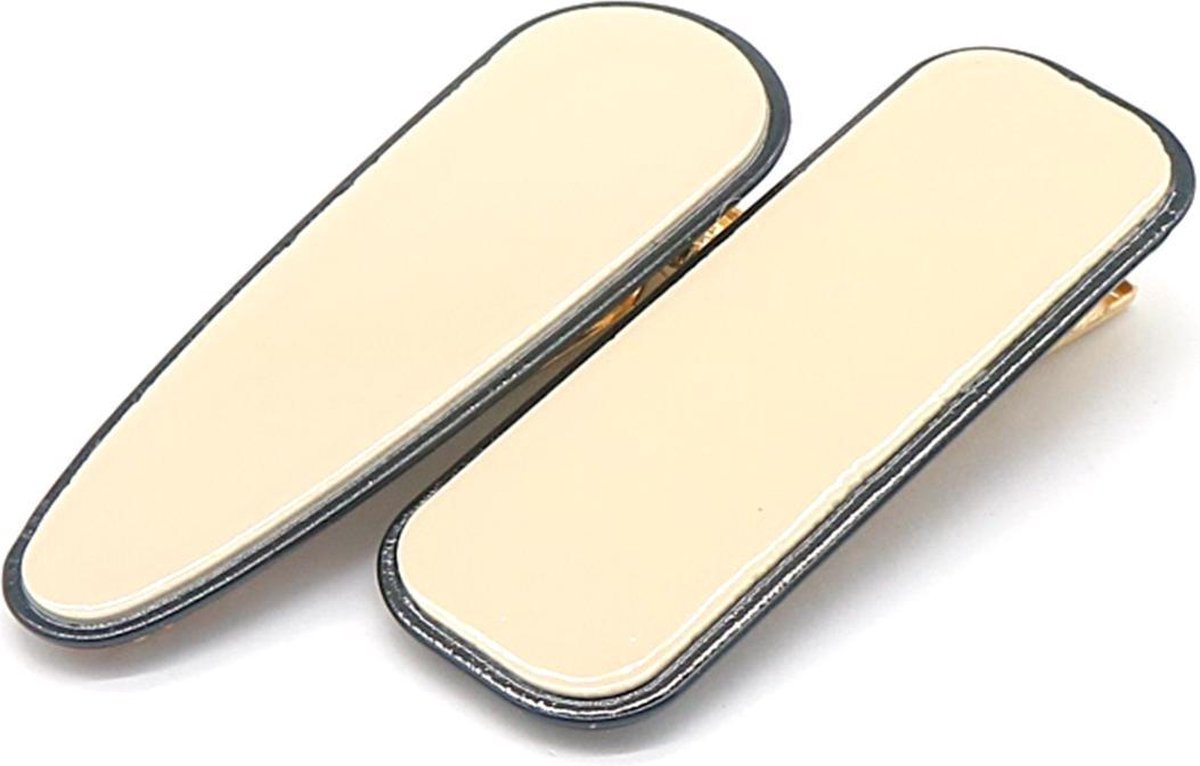 Haarspelden - Haarclips - Set van 2 Stuks - 7 cm - Beige Dicht