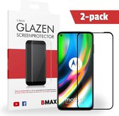 2-pack geschikt voor Moto G9 Plus Glazen Screenprotector / Full Cover gehard glas / Beschermglas / Tempered Glass / Glasplaatje - Zwart