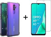 Oppo A5 2020 hoesje shock proof case transparant hoesjes cover hoes - 1x Oppo A5 screenprotector