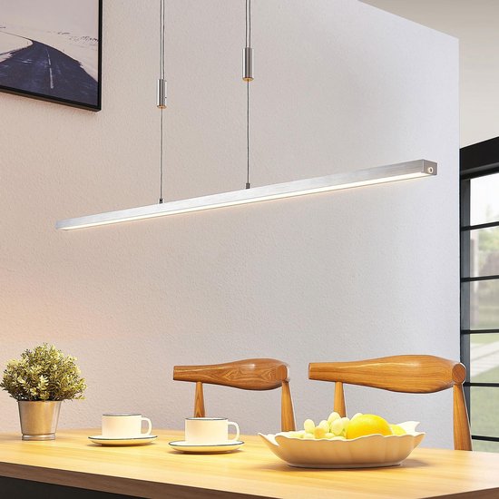 Lucande LED plafondlamp Teniona, 101 cm, zwart, aluminium