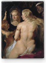 Venus voor de spiegel - Peter Paul Rubens - 19,5 x 26 cm - Niet van echt te onderscheiden schilderijtje op hout - Mooier dan een print op canvas - Laqueprint.