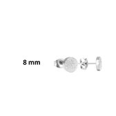 Aramat jewels ® - Ronde oorbellen sandblasted chirurgisch staal 8mm