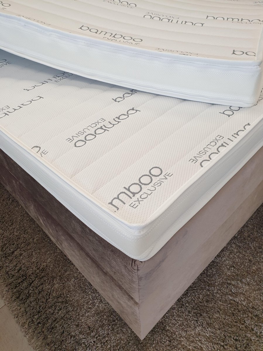 dreambedden Topper 160x220 HR55 Koudschuim ca.12cm dik Anti allergie Bamboo exclusive. wit