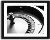 Foto in frame , Casino Roulette , 3 maten , Zwart wit , Premium print